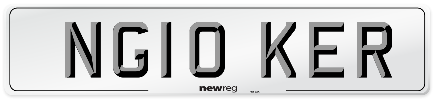 NG10 KER Number Plate from New Reg